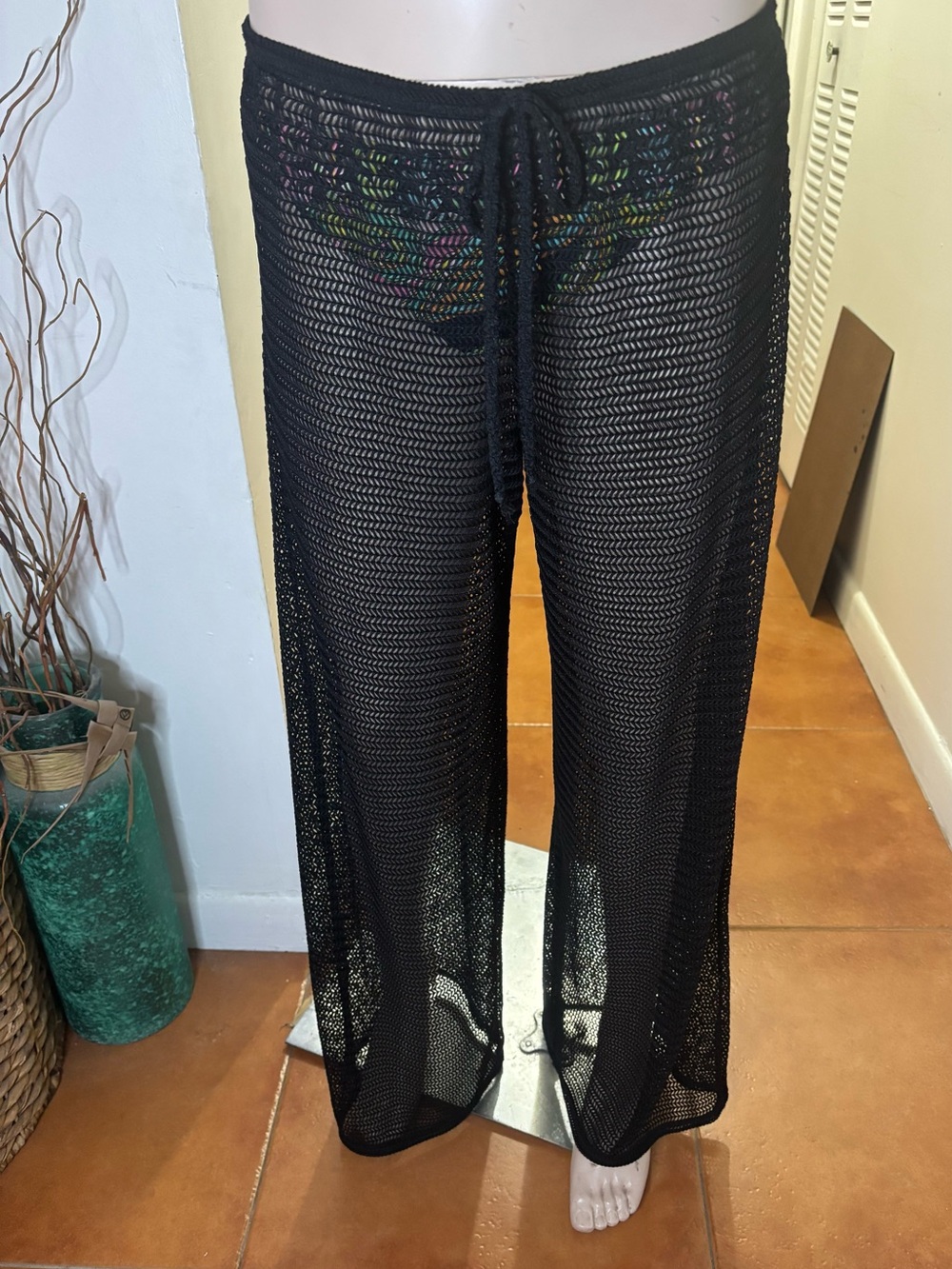 Jordan Taylor black mesh pants for beach cover up. Super sexy. Excellent